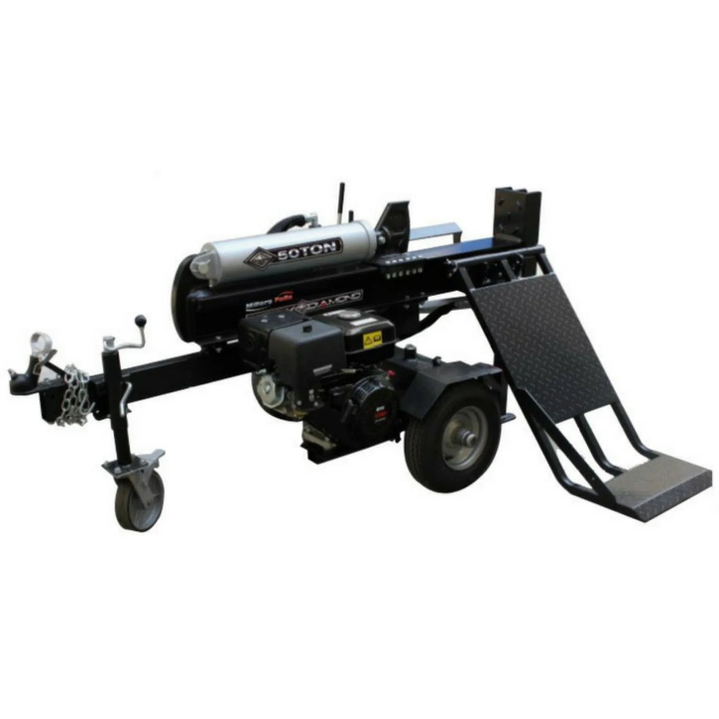 BLACK DIAMOND 50TON ELECTRIC START HEAVY DUTY SPLITTER WITH HYDRAULIC LIFTING TABLE